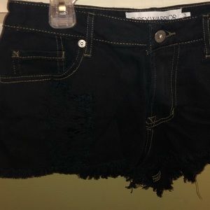 Ripped black jean shorts- NWOT